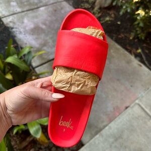 NWT | Beek Gallito Leather Slide Sandal | Flamingo | 9
